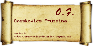 Oreskovics Fruzsina névjegykártya